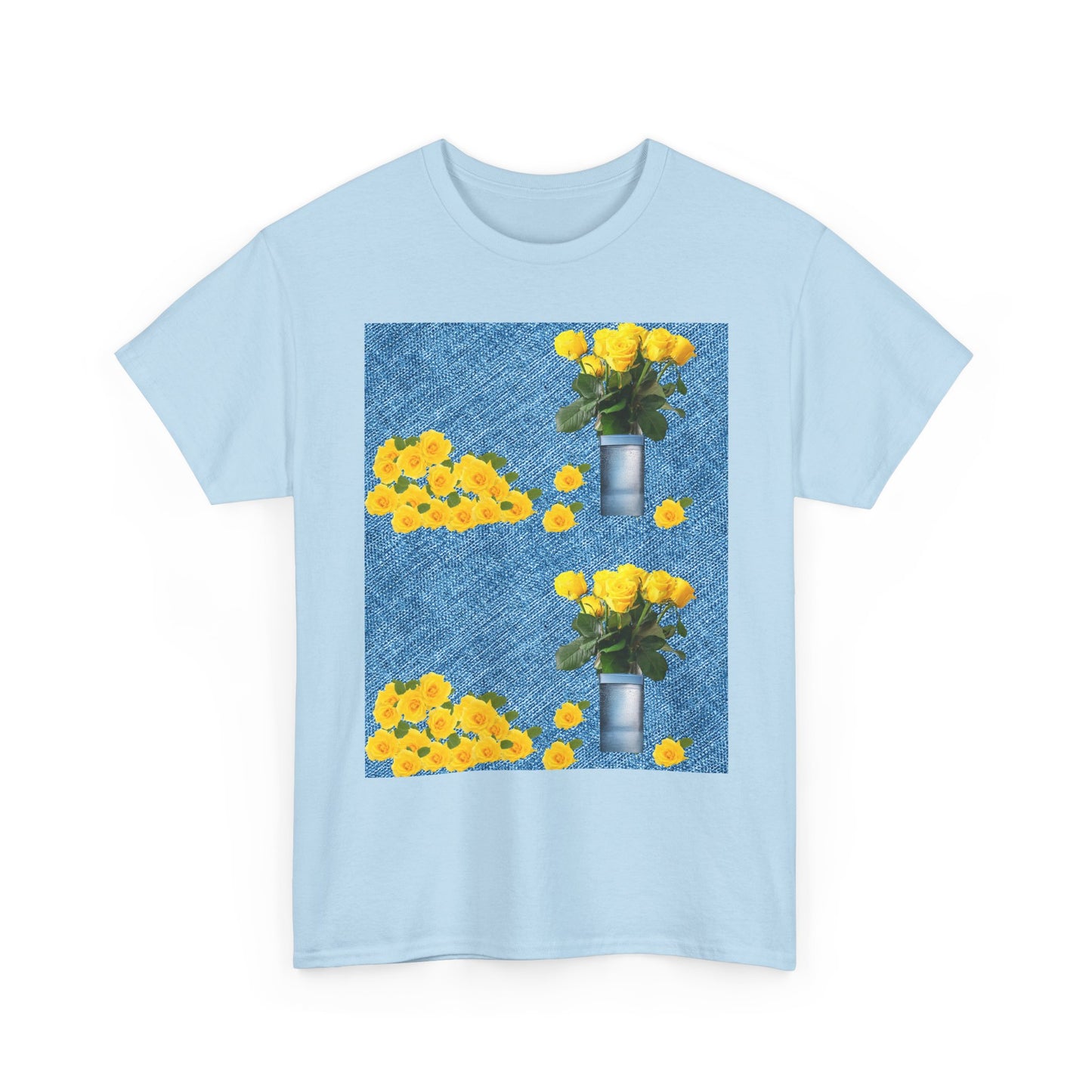 Sunflower double the pretty Bouquet Unisex Heavy Cotton Tee, Floral Graphic Tee, Casual Wear, Gift for Her, Summer Fashion, Eco-Friendly T-Shirt
