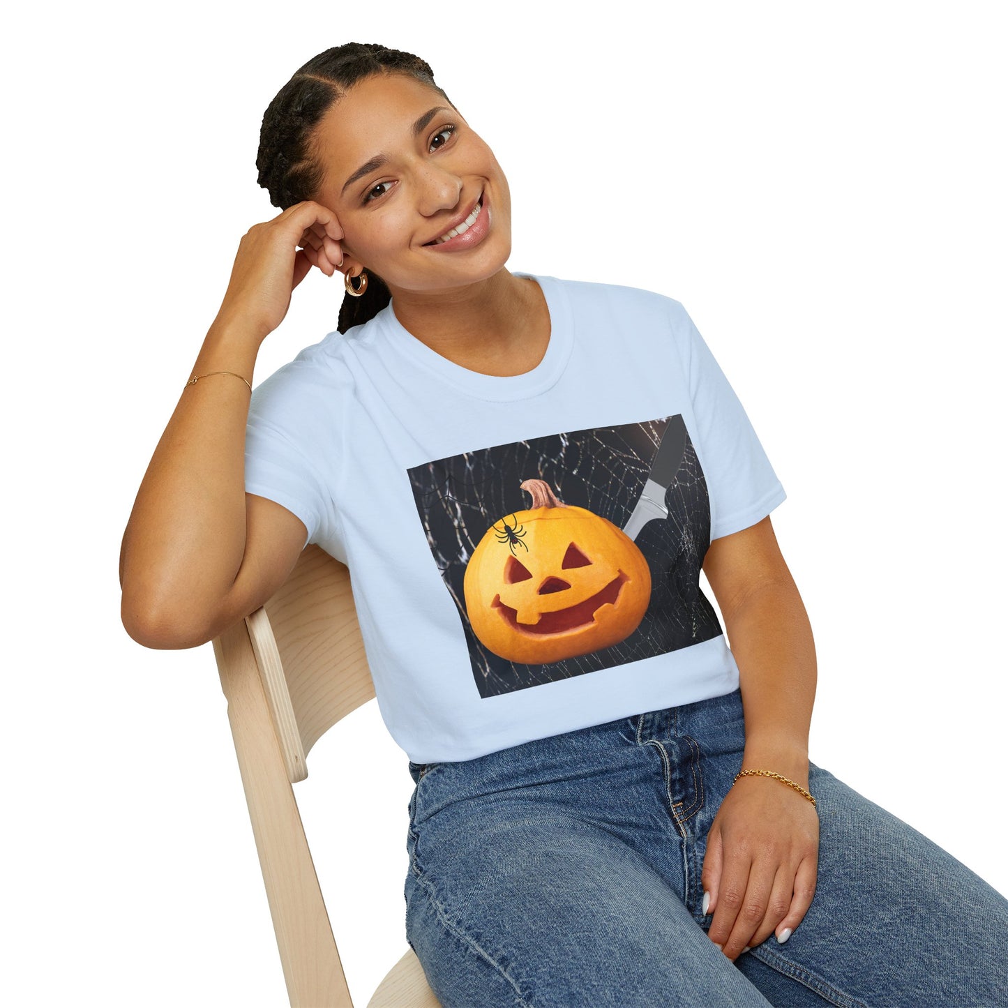 Halloween Pumpkin Horror T-Shirt, Unisex Tee, Spooky Shirt, Fall Fashion, Halloween Costume, October Celebration Gear