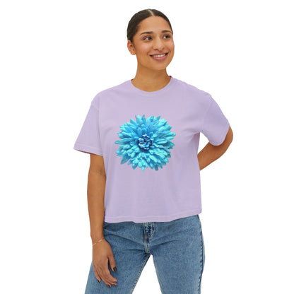 Floral Women's Boxy Tee, Casual Summer T-Shirt, Boho Chic Top, Gift for Her, Trendy Graphic Tee