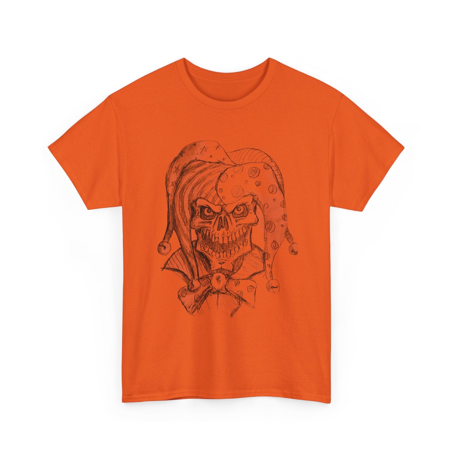 Skull Jester Sketch T-Shirt — Gothic Horror Skull Joker Tee