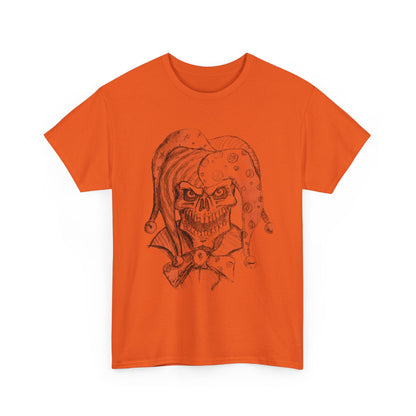 Skull Jester Sketch T-Shirt — Gothic Horror Skull Joker Tee