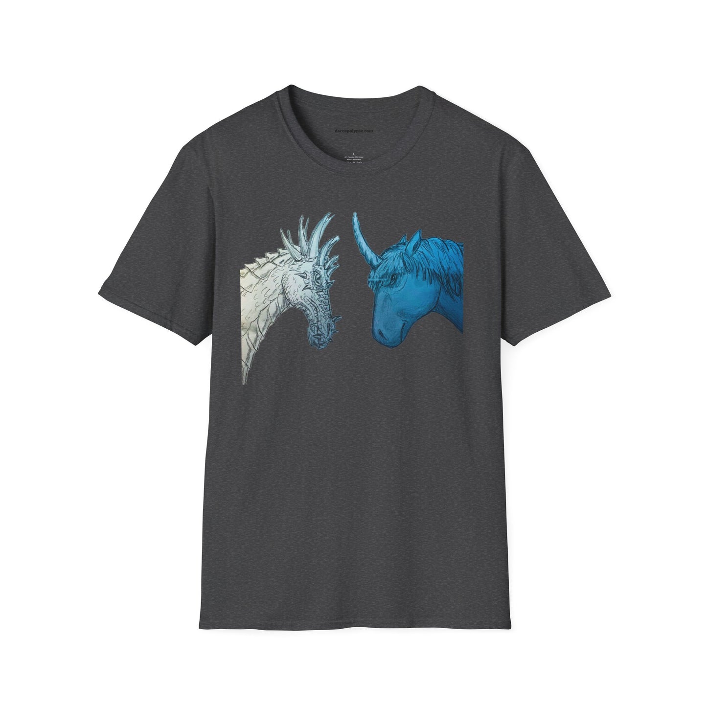 Fantasy Creatures Unisex T-Shirt - Unicorn vs Dragon Design