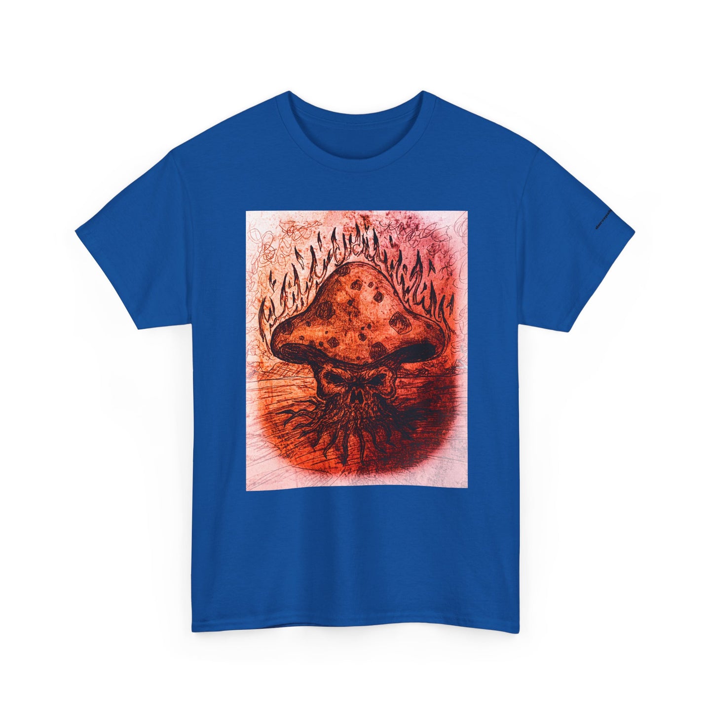 Mushroom Flame T‑Shirt — Psychedelic Burning Mushroom Graphic Tee