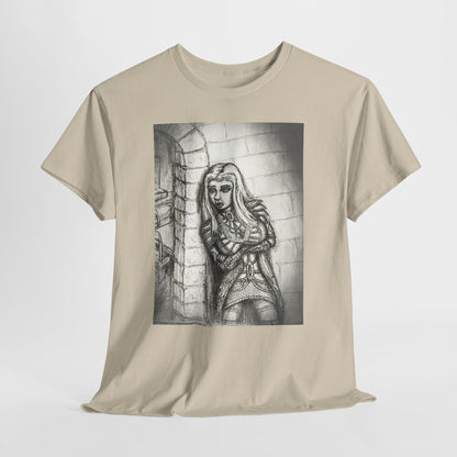 Fantasy Female Elf B & W Unisex Tee