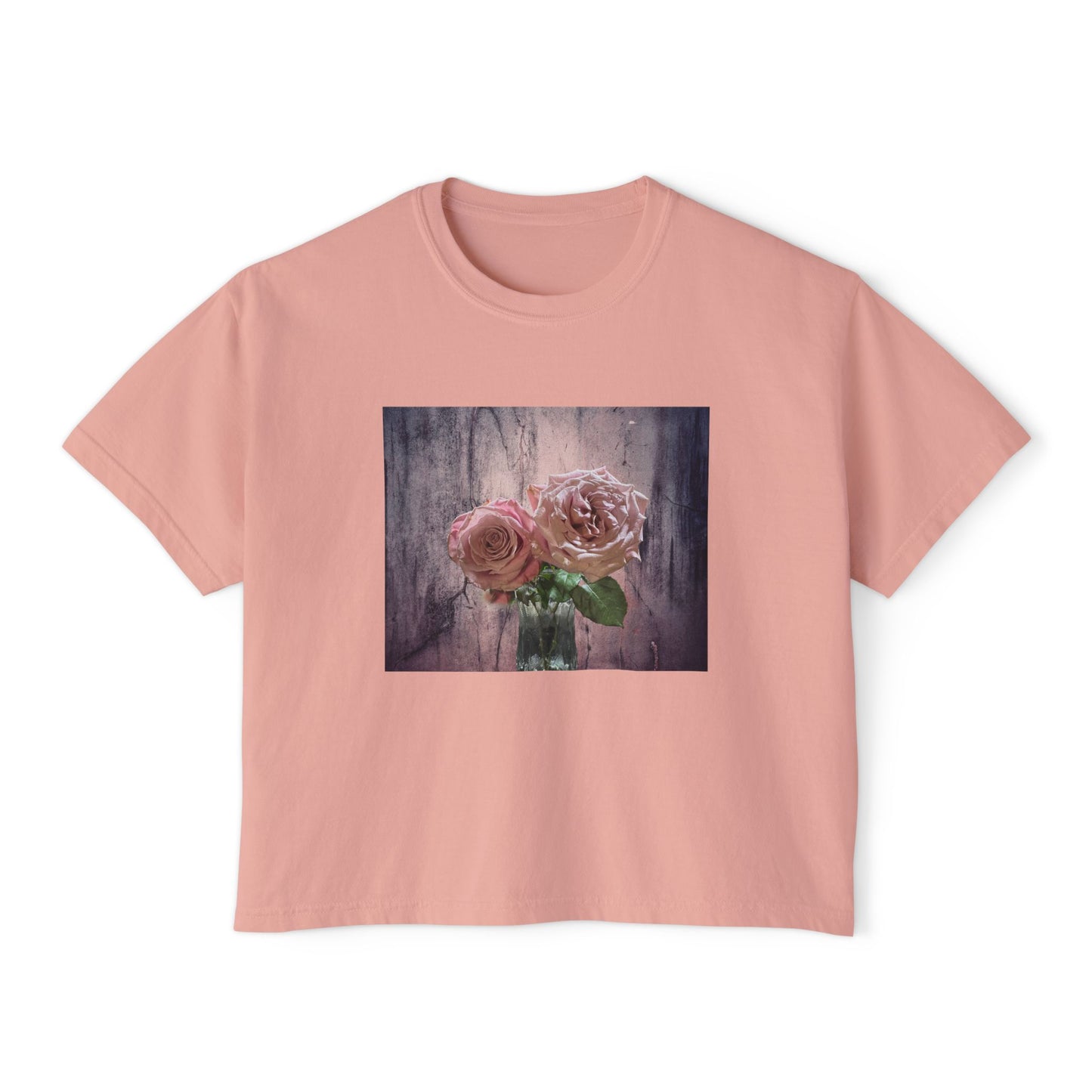 Floral Women's Boxy Tee, Casual Top, Gift for Her, Summer Style, Vintage Bloom Graphic Tee, Everyday Wear