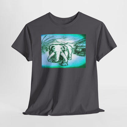 Artistic Elephant Unisex Cotton Tee - Unique Graphic Design