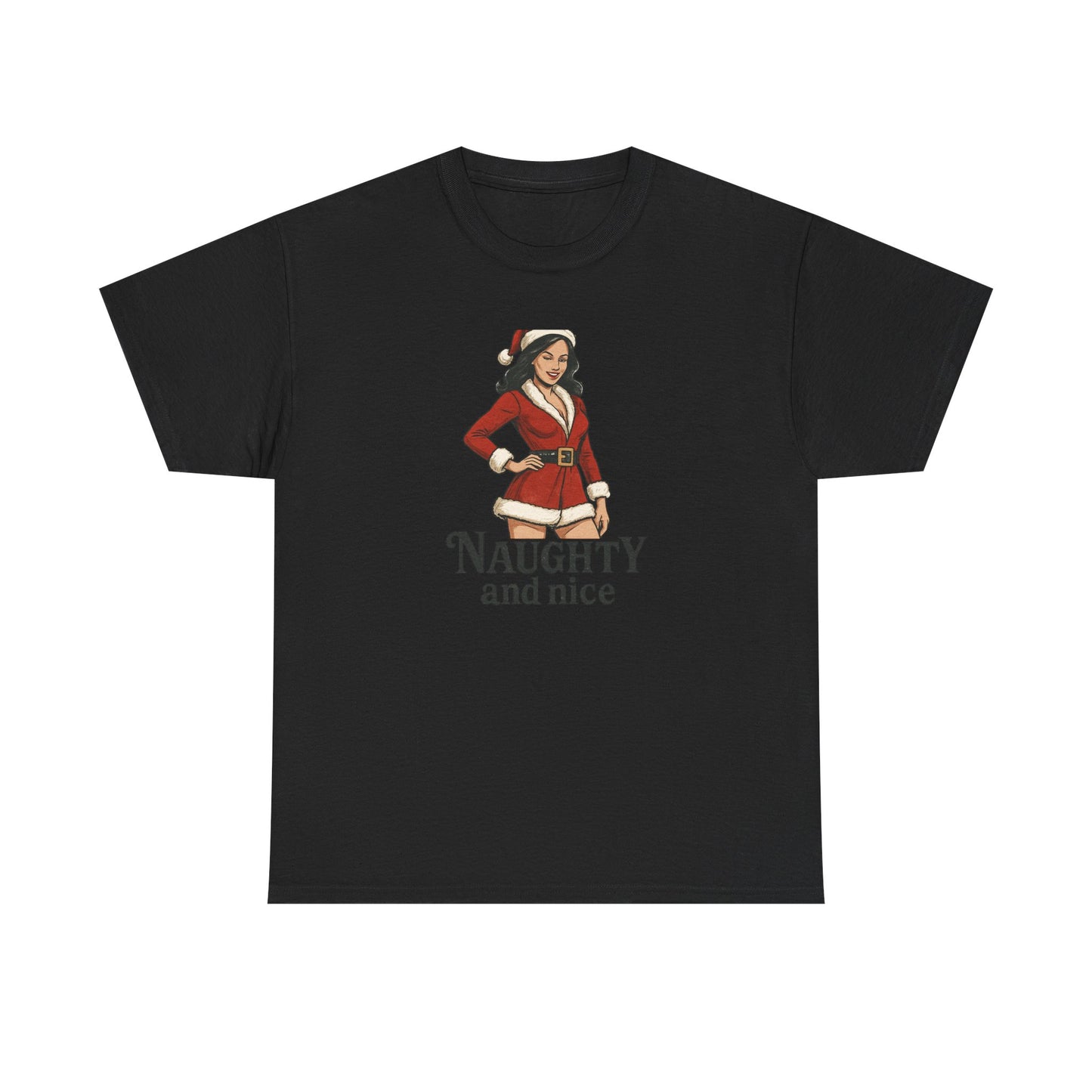 Unisex naughty and nice heavy weight Cotton Tee