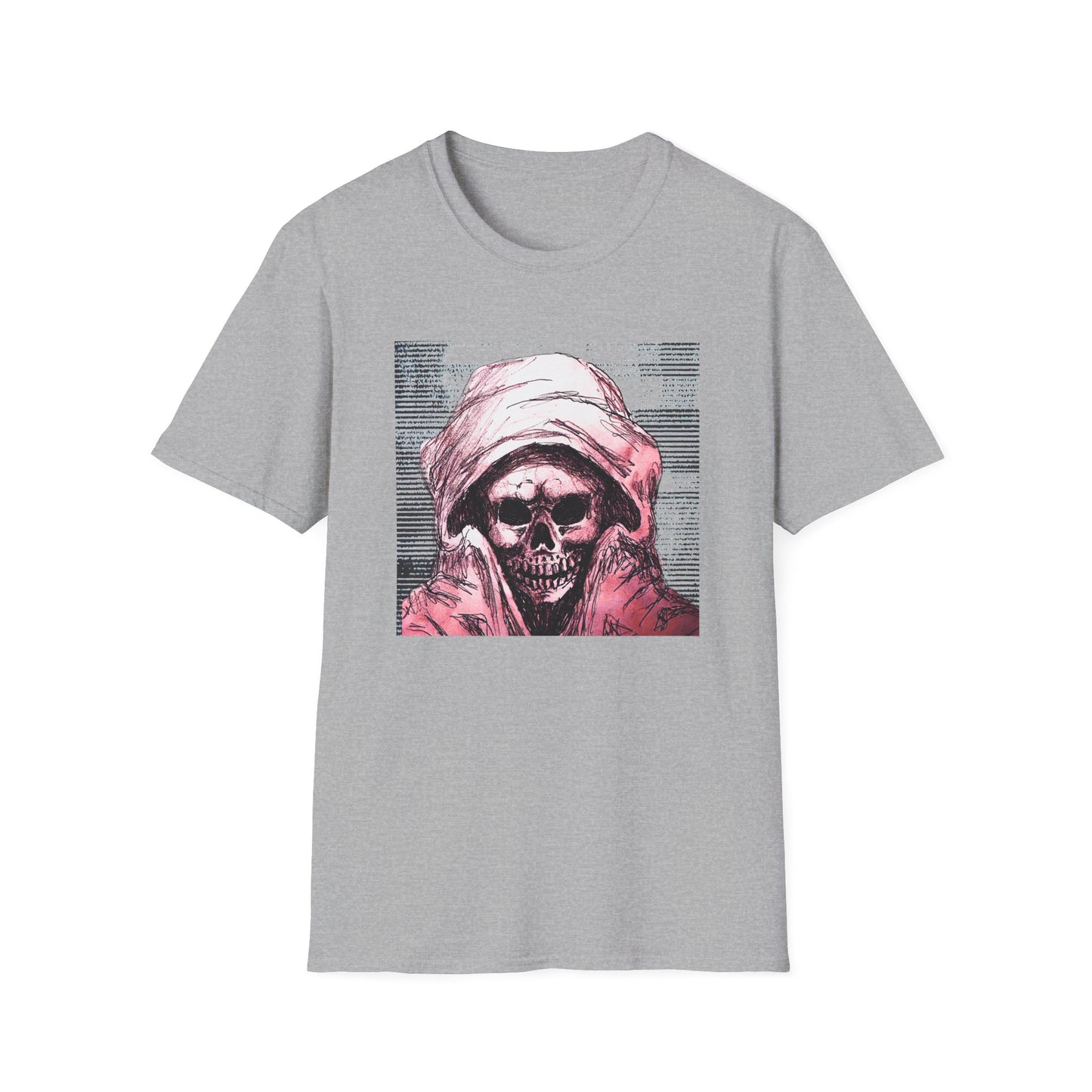 Grim Reaper Graphic Tee, Unisex Softstyle T-Shirt with Edgy Design, Halloween Apparel, Casual Streetwear, Gothic Fashion, Perfect Gift