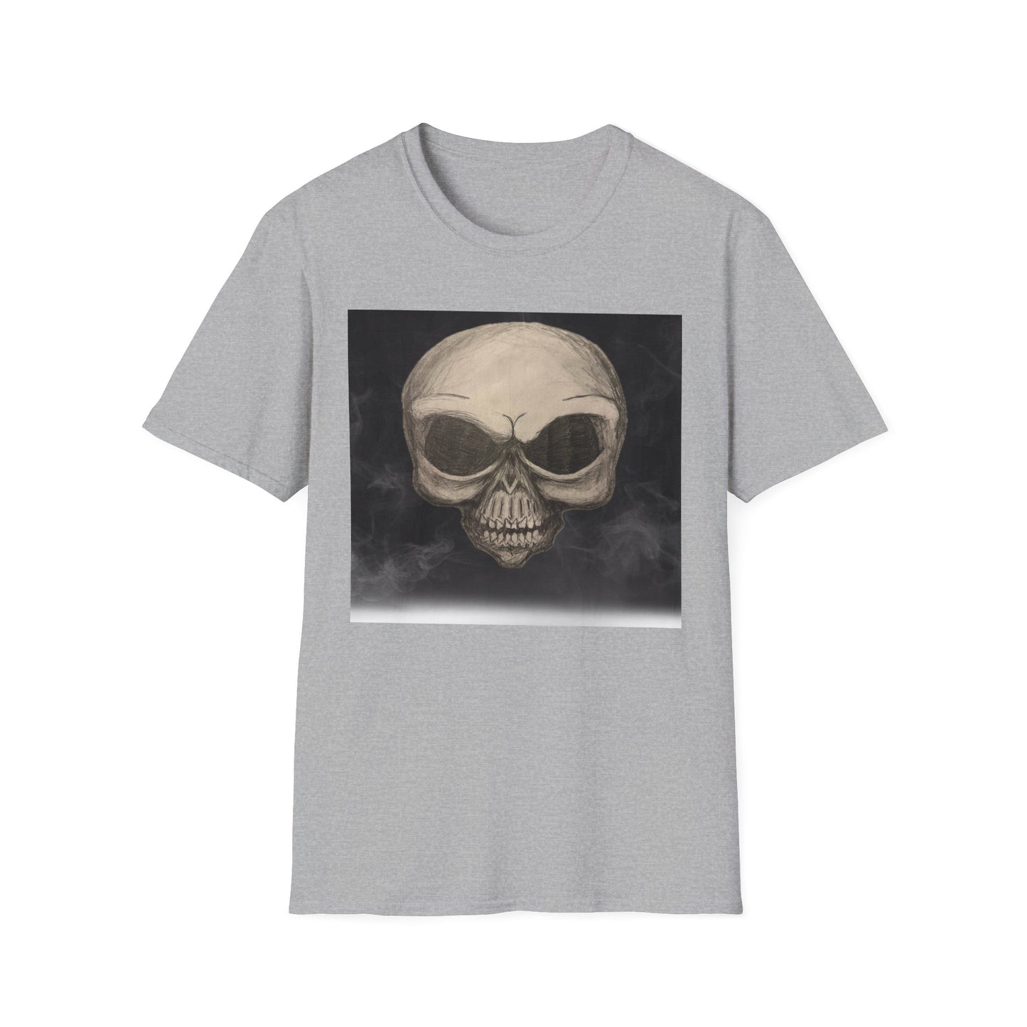 Skull Art Unisex Softstyle T-Shirt - Edgy Graphic Tee for Halloween, Festival Wear, Music Lovers, Gift Idea, Casual Style