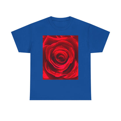 Romantic Rose Unisex Heavy Cotton Tee, Gift for Valentine's Day, Floral Shirt, Casual Wear, Love, Nature Lover Tee