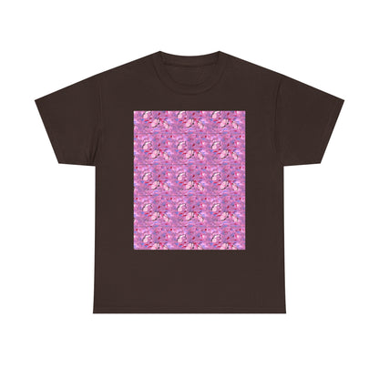 Colorful Floral and Glass Fish Pattern Tee, Unisex T-Shirt, Spring Fashion, Gift for Her, Casual Wear, Eco-Friendly Apparel, Birthday Gift