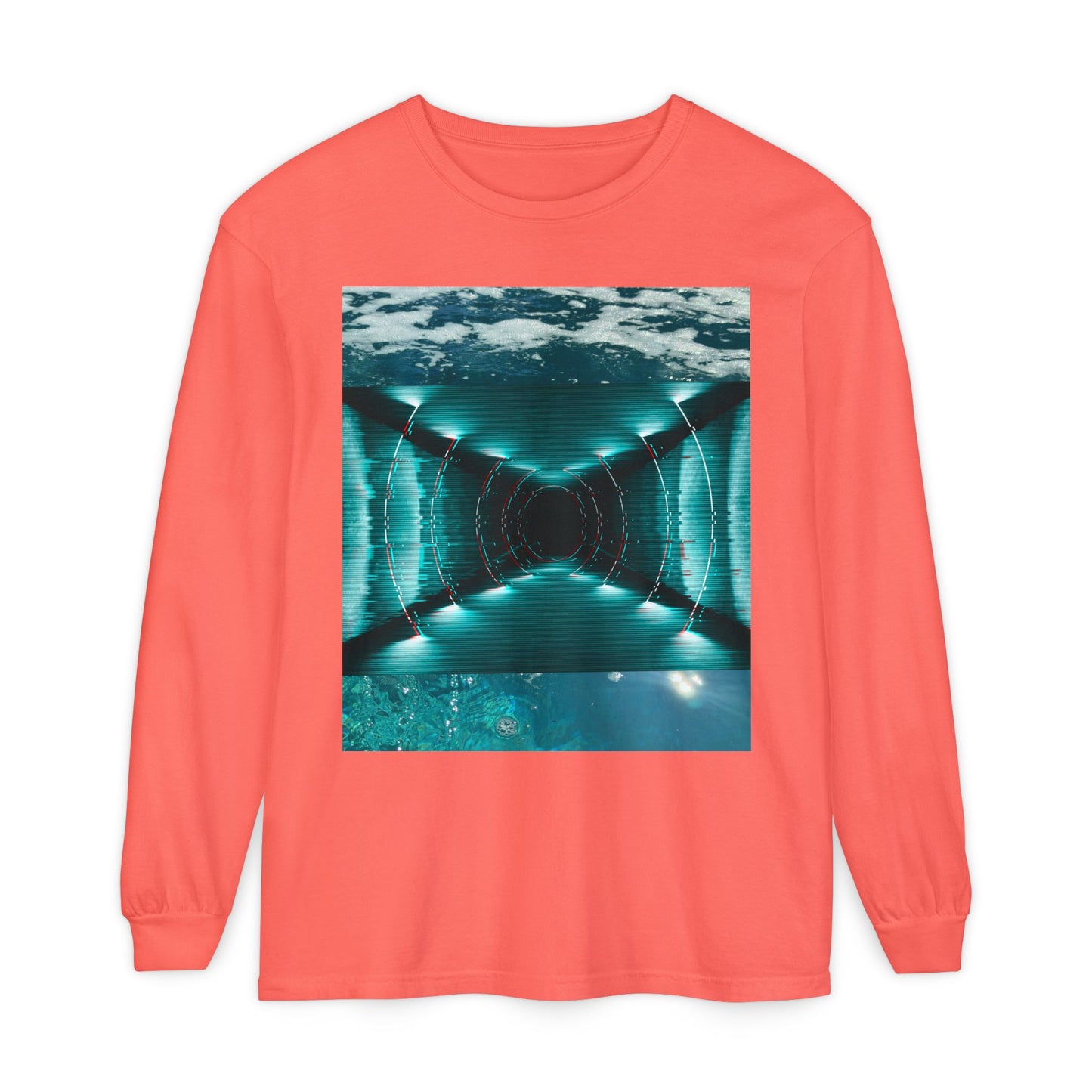Abstract Fluid Unisex Garment-dyed Long Sleeve T-Shirt