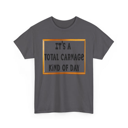 Total Carnage Unisex Heavy Cotton Tee, Casual t-shirt, Graphic Tee, Humor Shirt, Gift for Friends, Fun Apparel