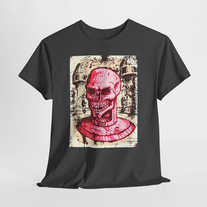 Vibrant Skull Graphic Tee, Unisex Heavy Cotton Shirt, Art Tee, Halloween Apparel, Edgy Casual Wear, Unique Gift