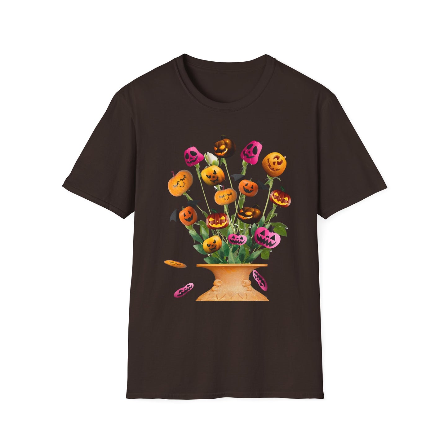 Halloween Pumpkin Bouquet T-Shirt, Cute Fall Tee, Unisex Graphic Shirt, Ideal for Halloween Parties, Seasonal Gift Idea