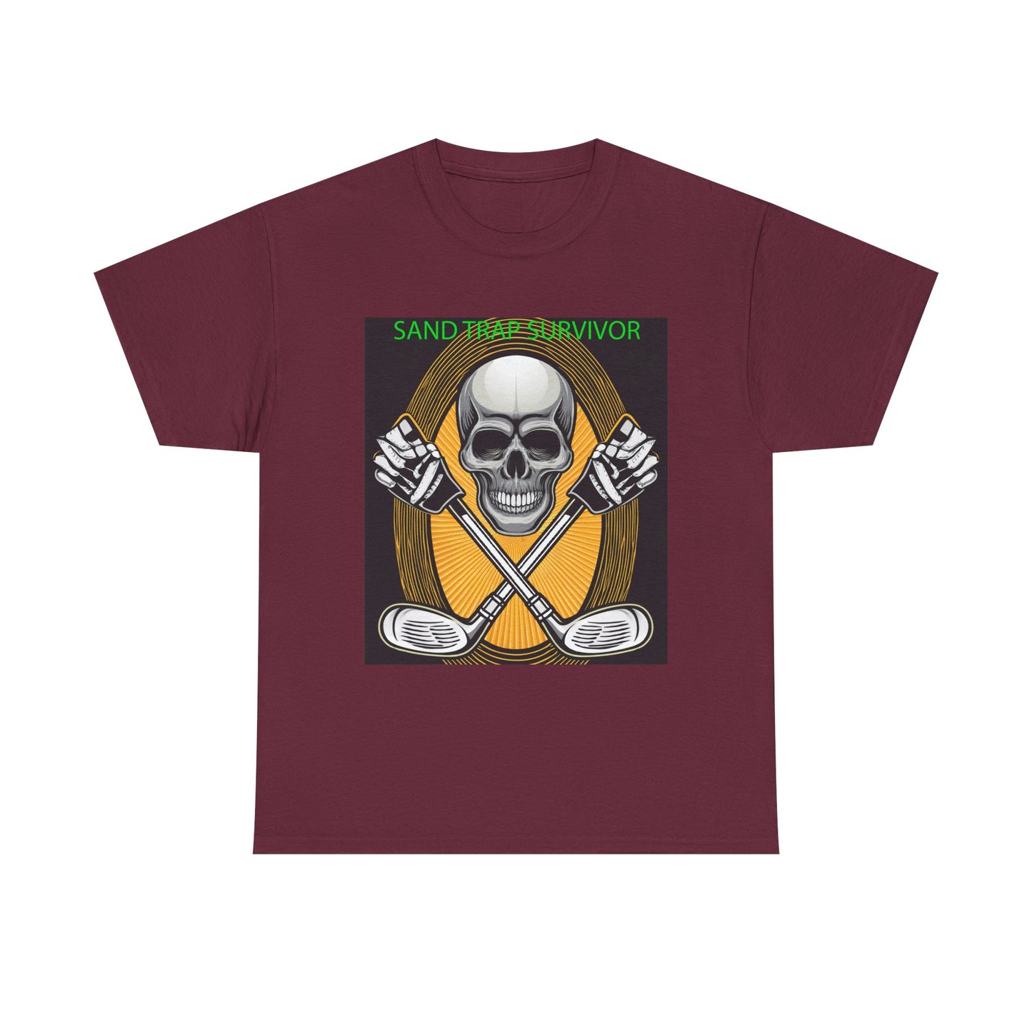 Golf Survivor Skull Tee, Unisex Heavy Cotton T-Shirt, Perfect Gift for Golf Lovers, Sports Apparel, Casual Wear, Skull Design