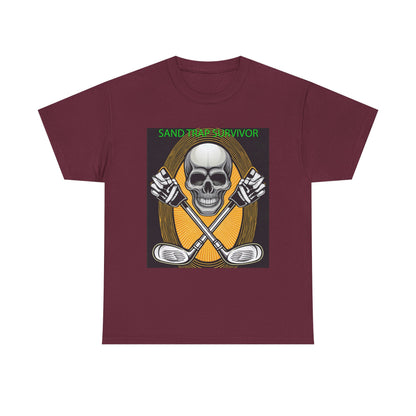 Golf Survivor Skull Tee, Unisex Heavy Cotton T-Shirt, Perfect Gift for Golf Lovers, Sports Apparel, Casual Wear, Skull Design