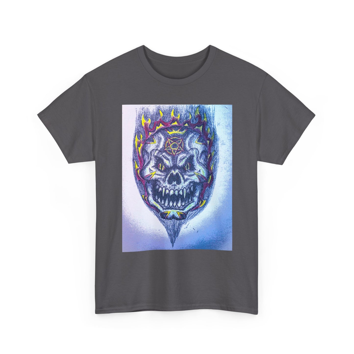 Edgy Skull Graphic Tee, Unisex Heavy Cotton T-Shirt for Halloween, Music Festivals, Everyday Wear, Gifts for Him and Her