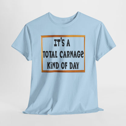 Total Carnage Unisex Heavy Cotton Tee, Casual t-shirt, Graphic Tee, Humor Shirt, Gift for Friends, Fun Apparel