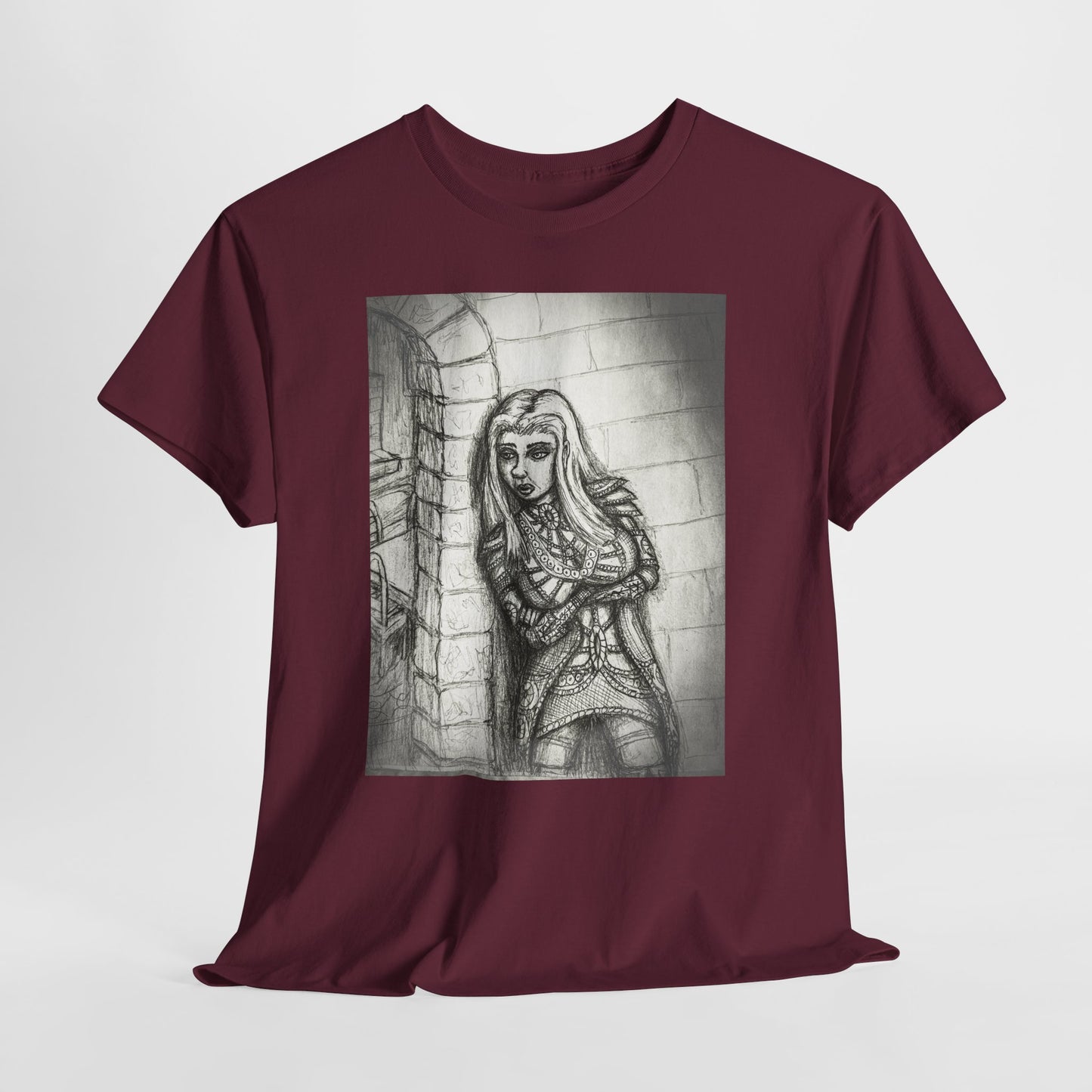 Fantasy Female Elf B & W Unisex Tee