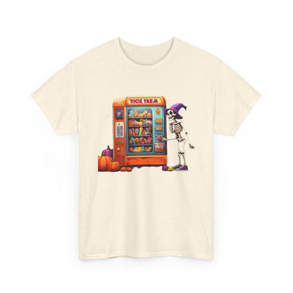 Halloween Skeleton Vending Machine Tee | Unisex Heavy Cotton T-Shirt, Spooky Shirt, Fall Fashion, Trick or Treat Top, Halloween Costume