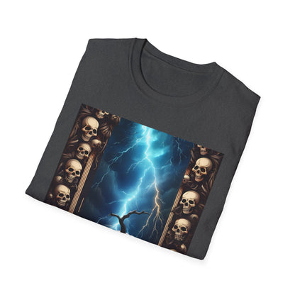 Spooky Skull Pumpkin Crawls from Frame T-Shirt, Halloween Shirt, Unisex Graphic Tee, Casual Halloween Wear, Fall Fashion