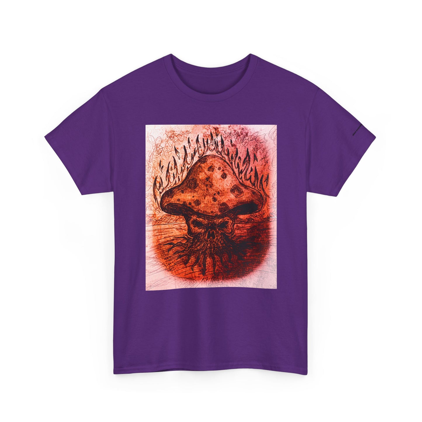Mushroom Flame T‑Shirt — Psychedelic Burning Mushroom Graphic Tee