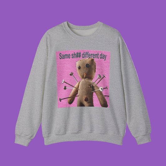 Voodoo Doll Funny Graphic Crewneck Sweatshirt Humor, Quirky Style
