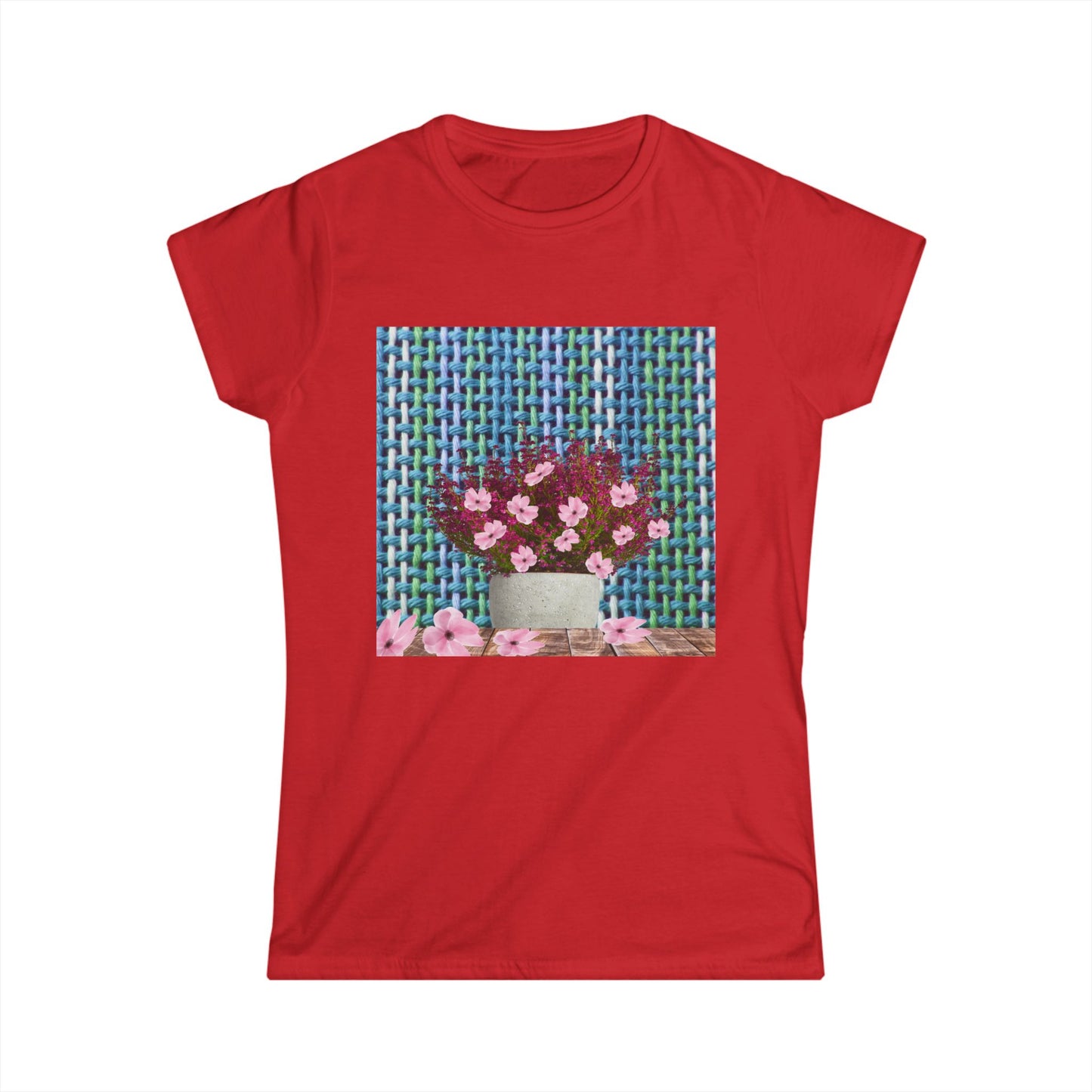 Peonies Tweed Bouquet Softstyle Tee for Women, Floral T-Shirt, Casual Wear, Gift for Her, Spring Outfit, Everyday Style