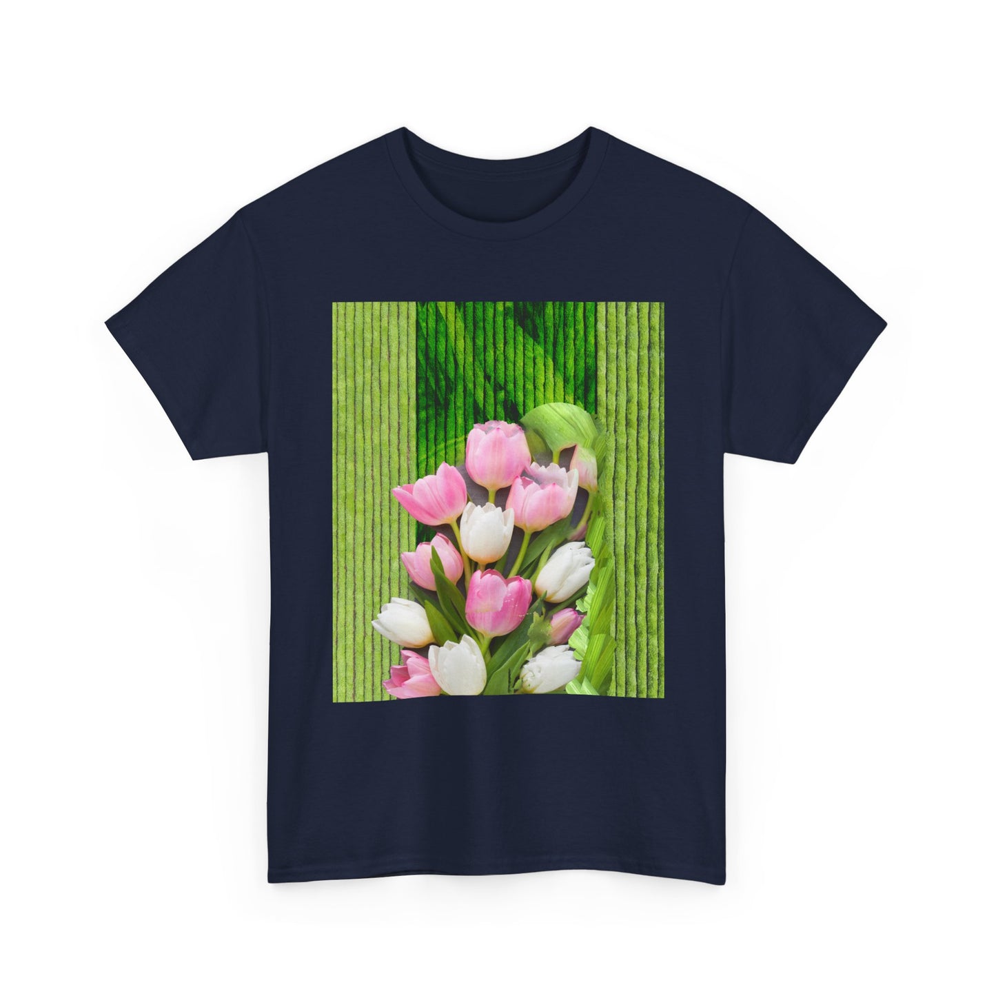 Textured Tulips Unisex Heavy Cotton Tee - Vibrant Spring Blossom T-Shirt, Everyday Wear, Gift for Plant Lovers, Mother's Day Apparel, [...]