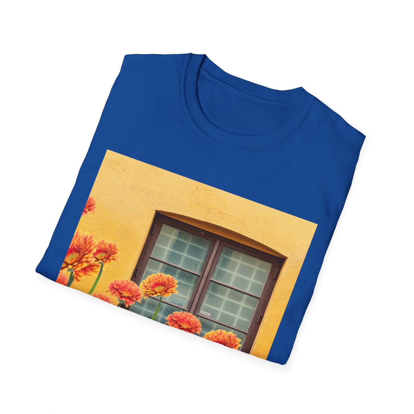 Vibrant Flower Catalina Window Tee - Unisex Softstyle T-Shirt, Floral Graphic Shirt, Spring Fashion, Gift Idea, Art Lover's Top, Summer Outfit