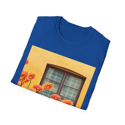 Vibrant Flower Catalina Window Tee - Unisex Softstyle T-Shirt, Floral Graphic Shirt, Spring Fashion, Gift Idea, Art Lover's Top, Summer Outfit