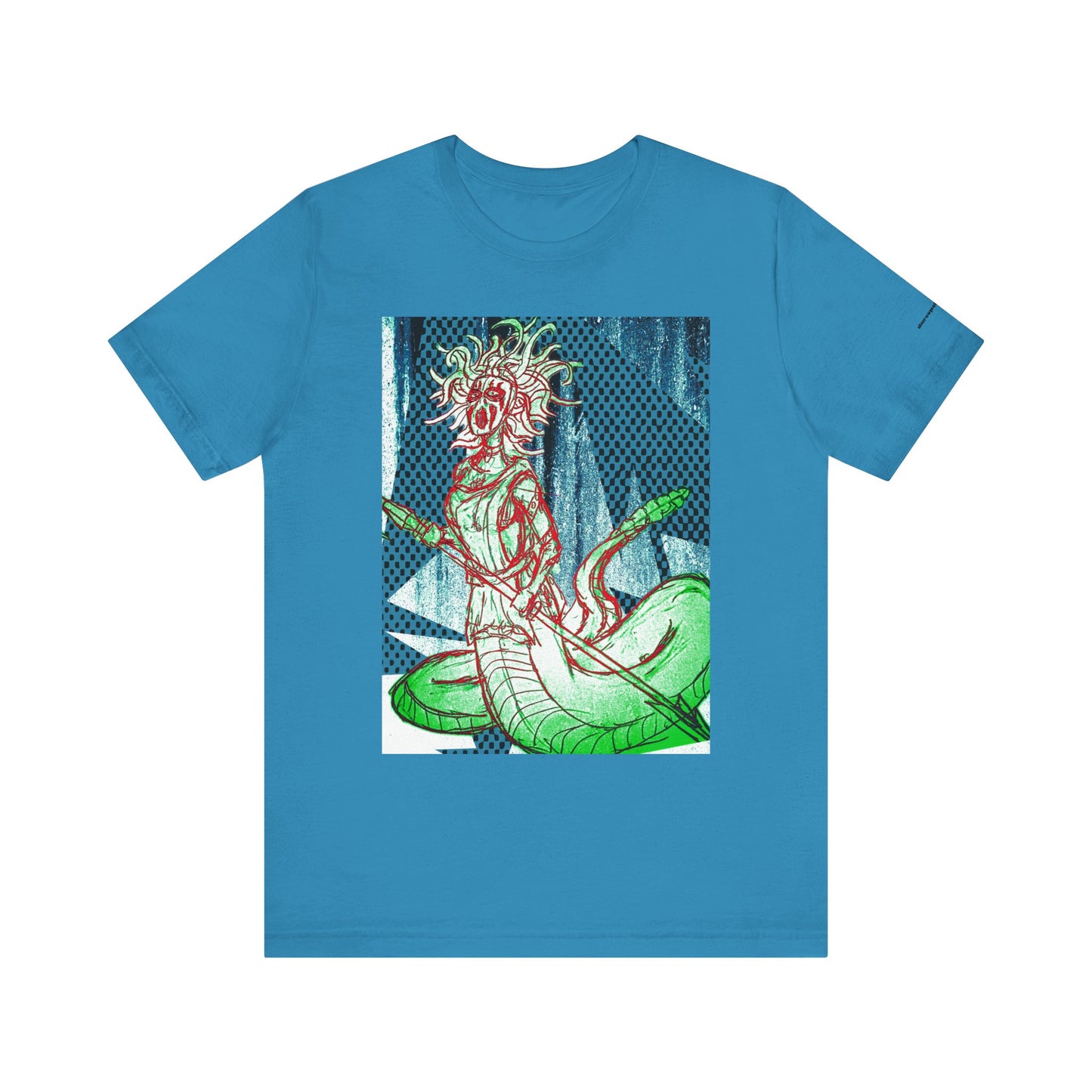 Mythic Serpent Goddess Tee — Neon Medusa Illustration T-Shirt