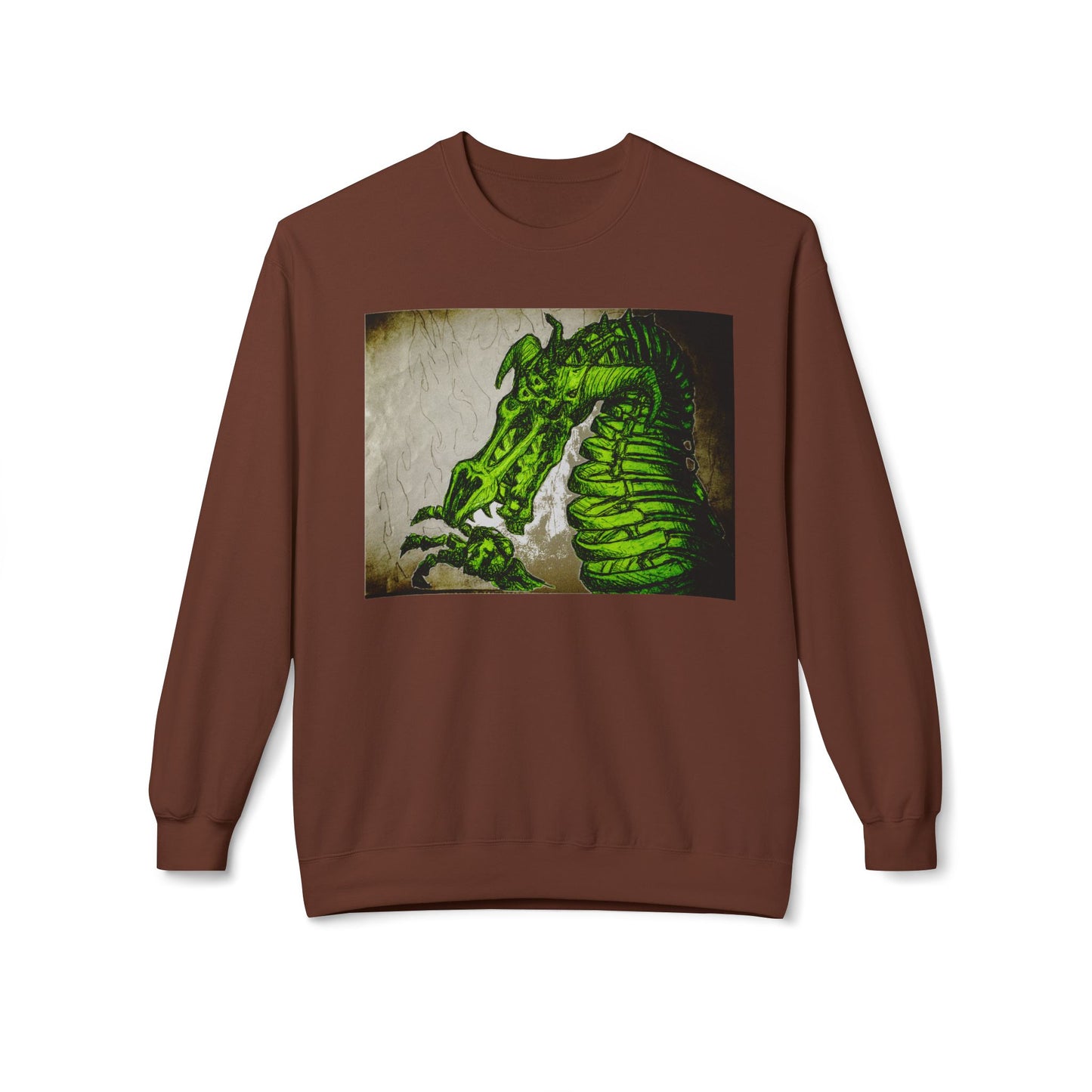 Vintage Green Dragon Unisex Midweight Softstyle Fleece Crewneck Sweatshirt