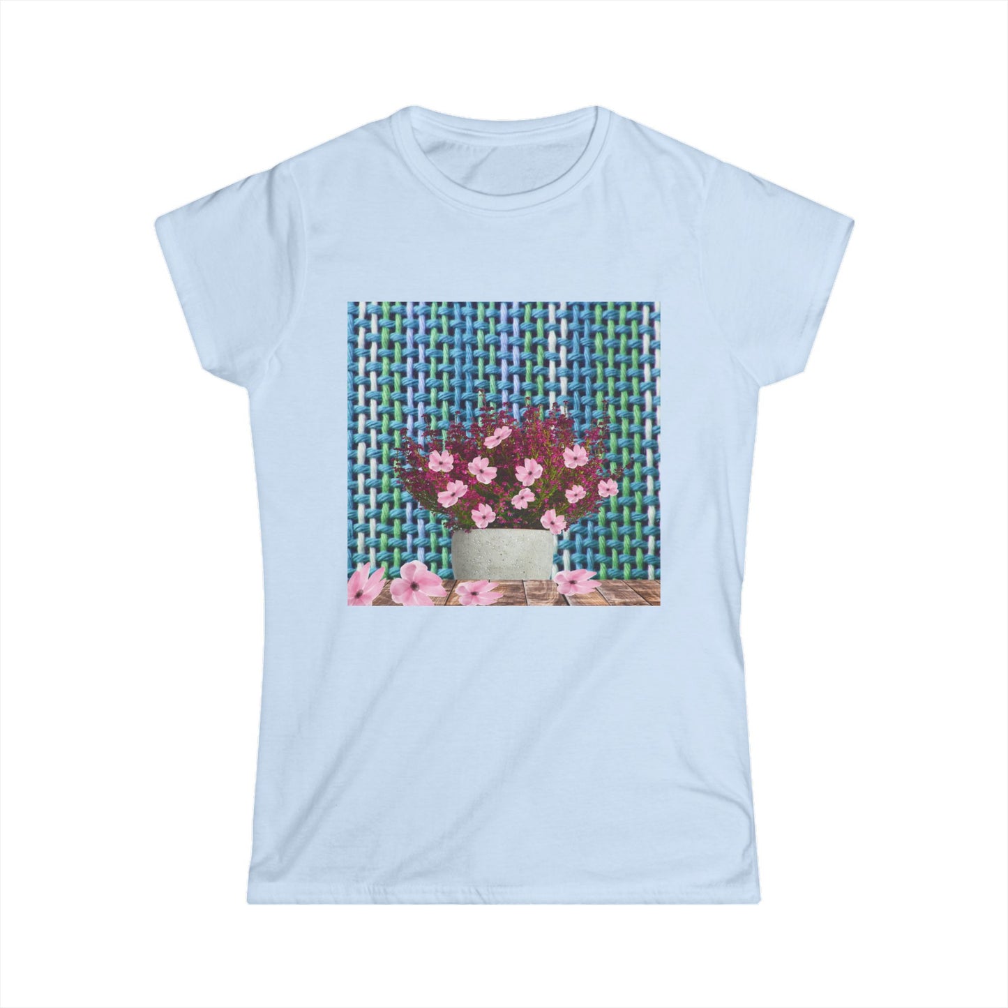 Peonies Tweed Bouquet Softstyle Tee for Women, Floral T-Shirt, Casual Wear, Gift for Her, Spring Outfit, Everyday Style