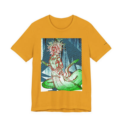 Mythic Serpent Goddess Tee — Neon Medusa Illustration T-Shirt