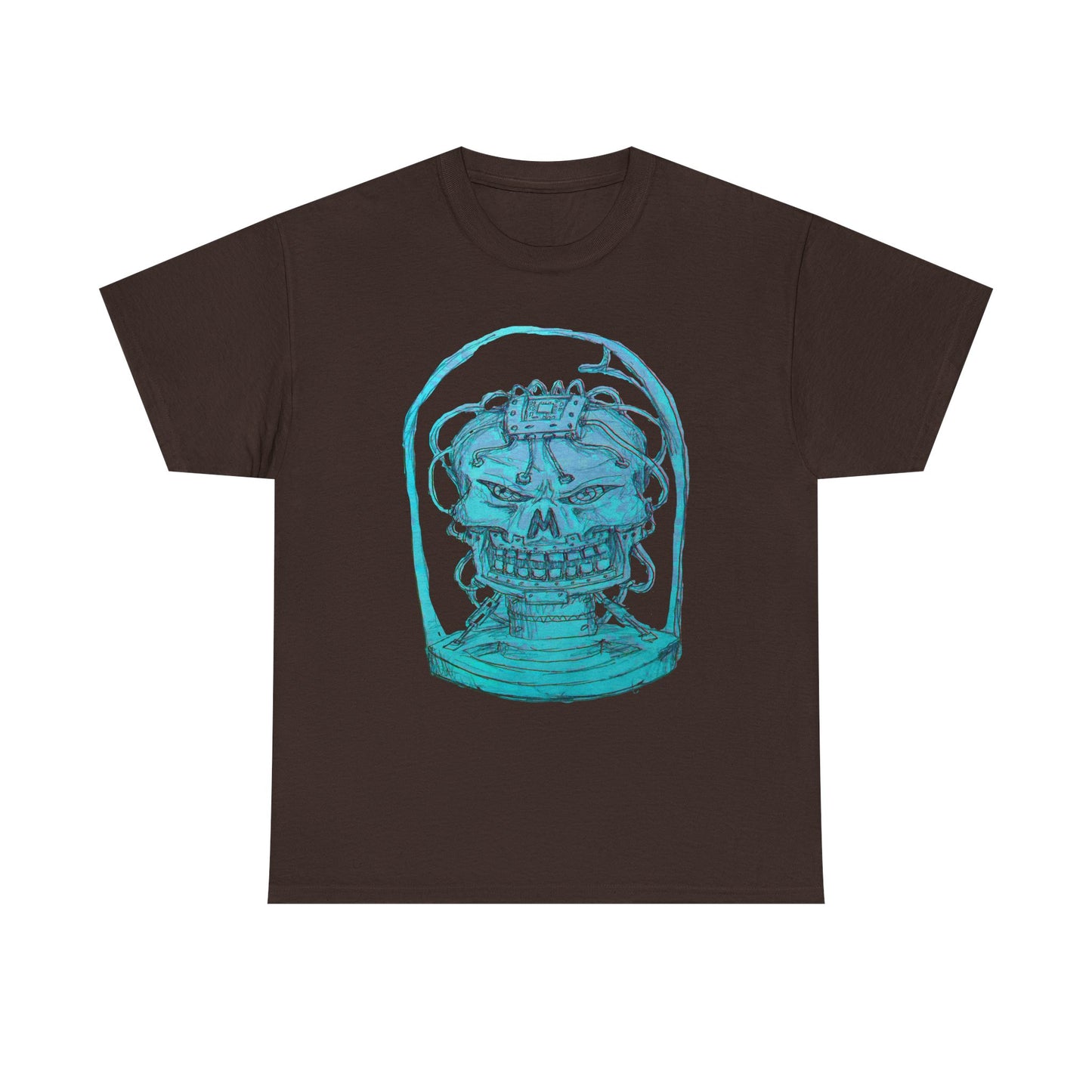 Vibrant Turquoise skull original design Unisex Heavy Cotton Tee