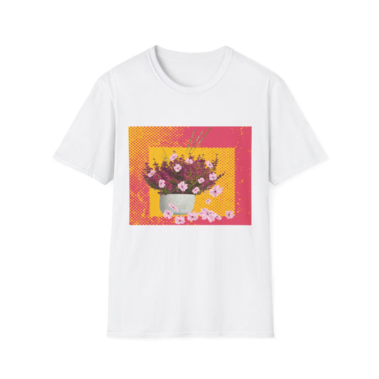 Floral Bouquet Textured Unisex Softstyle T-Shirt, Casual Tee, Gift for Garden Lovers, Spring Fashion, Housewarming Gift, Floral Art