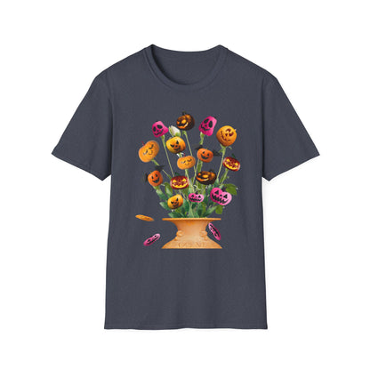 Halloween Pumpkin Bouquet T-Shirt, Cute Fall Tee, Unisex Graphic Shirt, Ideal for Halloween Parties, Seasonal Gift Idea