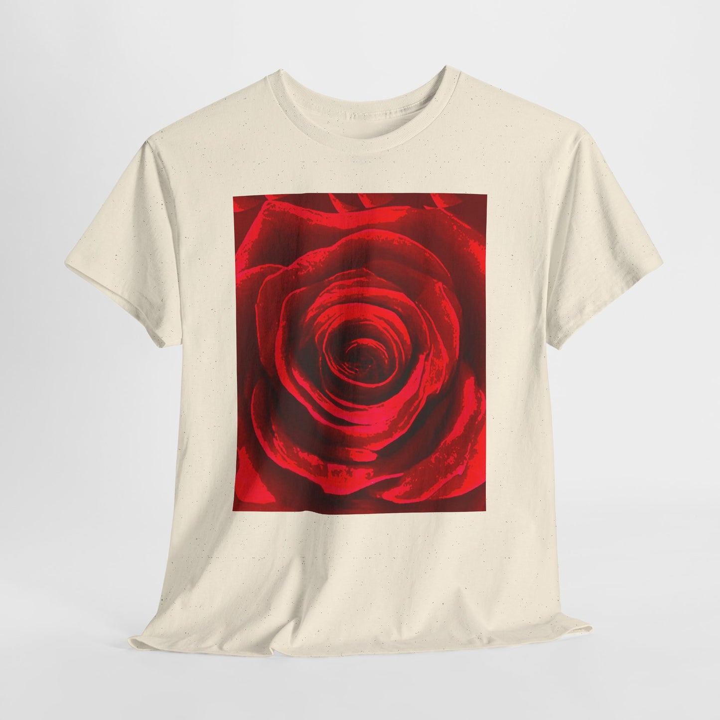 Romantic Rose Unisex Heavy Cotton Tee, Gift for Valentine's Day, Floral Shirt, Casual Wear, Love, Nature Lover Tee
