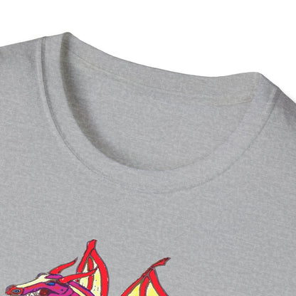 Red Dragon Graphic Unisex T-Shirt, Softstyle Tee, Unique Gift, Casual Wear, Fantasy Lover Apparel, Ideal for Conventions, Birthdays