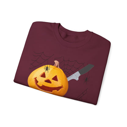 Halloween Horror Smiling Pumpkin Face Sweatshirt