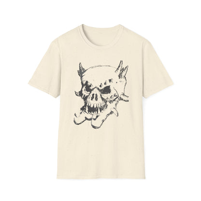 Skull Sketch T-Shirt — Edgy Grunge Graphic Tee