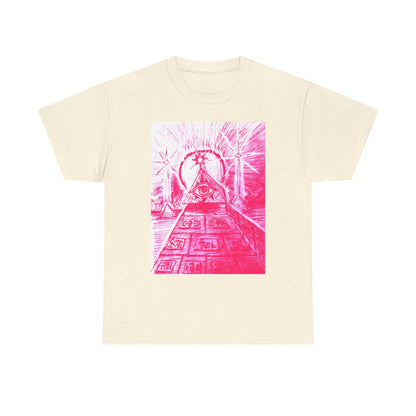 Pink Pyramid Eye Vibrant Artistic Unisex Heavy Cotton Tee | Creative Graphic Tee for Art Lovers, Casual Wear, Gifts, Festival Apparel, Statement Shirt