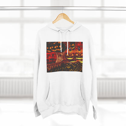 Halloween Distorted Pumpkin Three-Panel Fleece Hoodie