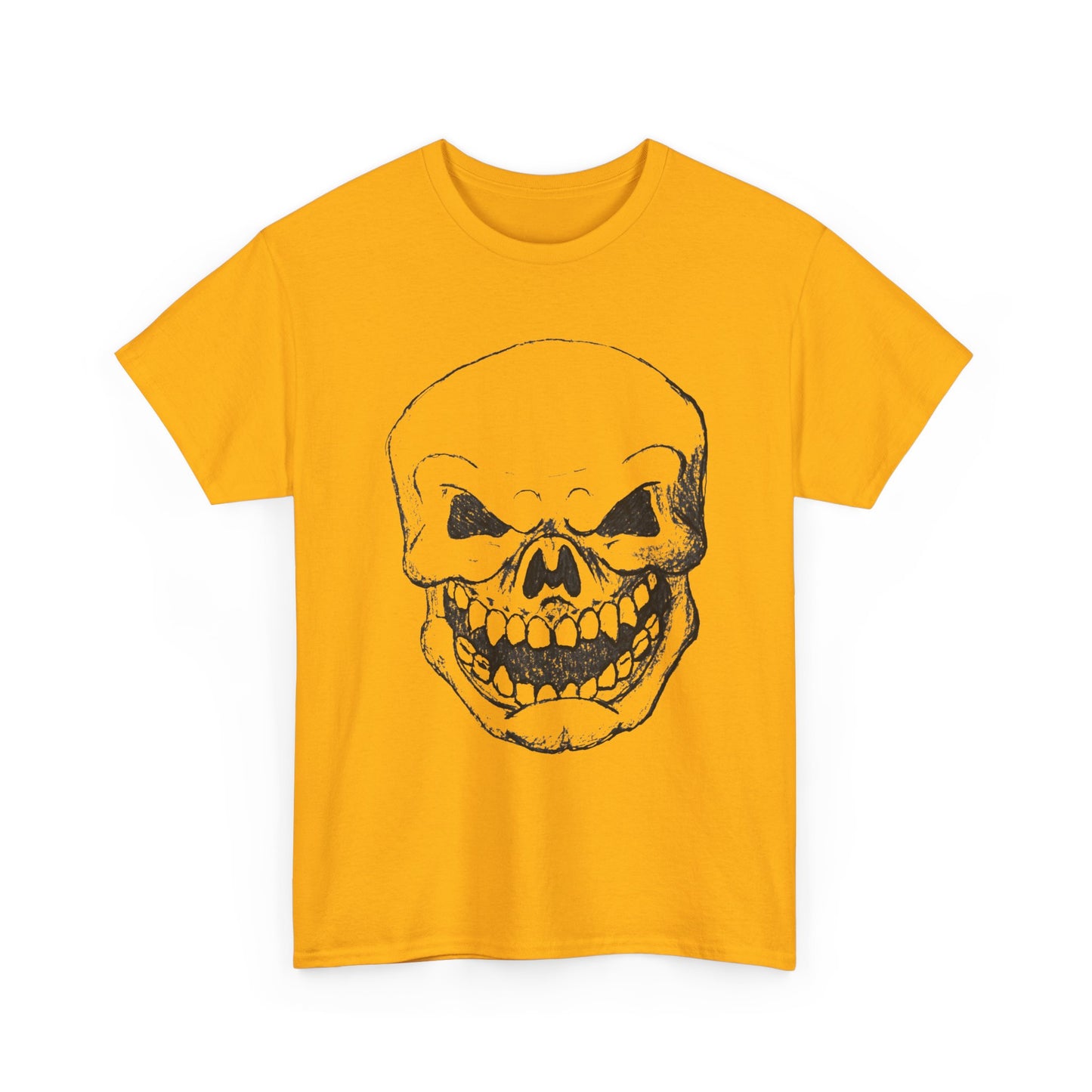 Sketched Skull Tee — Grinning Skull Graphic T-Shirt