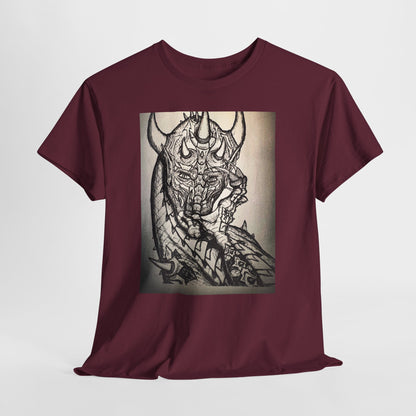Dragon Art Unisex Heavy Cotton Tee, Graphic Tee, Unique Gift, Casual Wear, Fantasy Clothing, Art Inspired Shirt