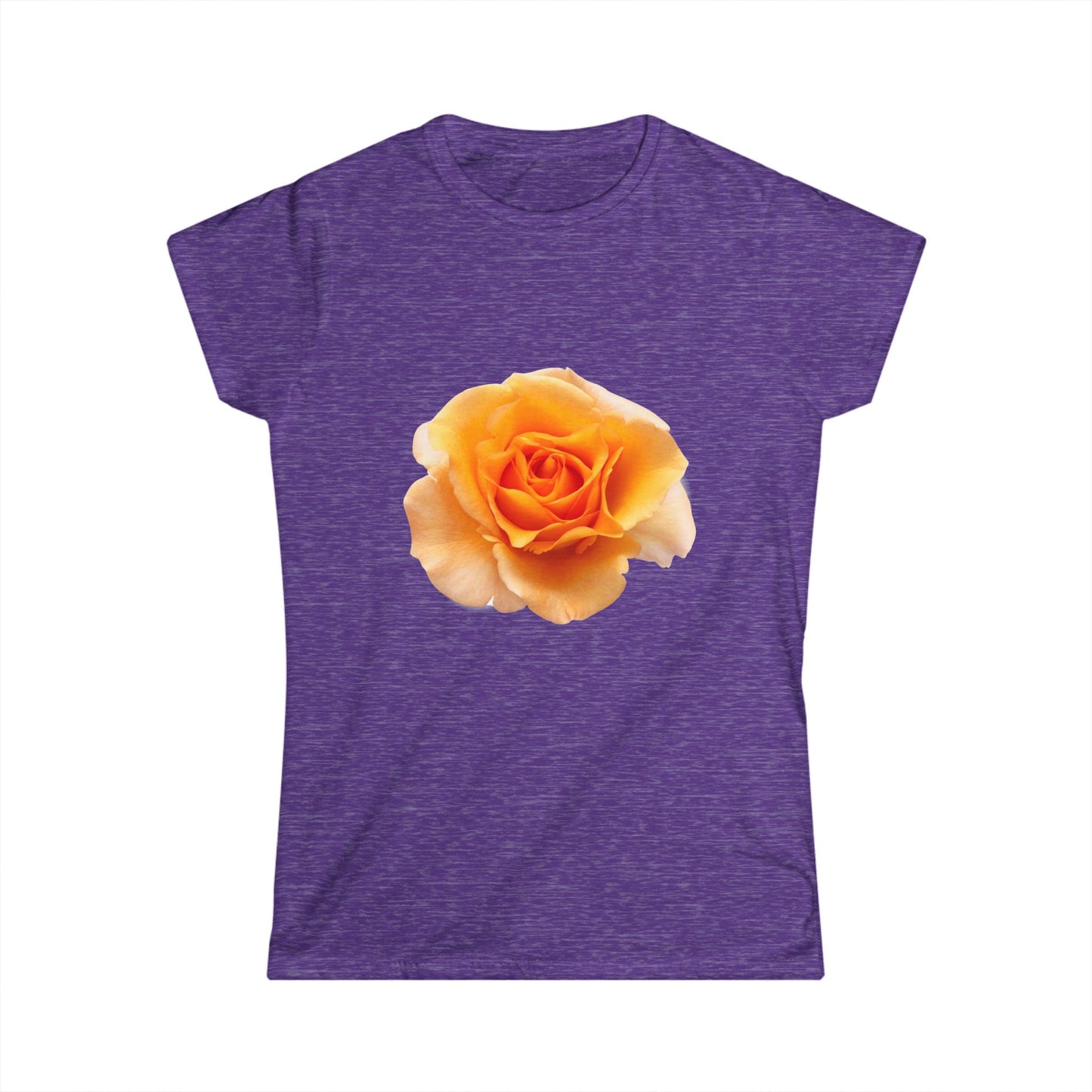 Women's Single Peach Rose Floral T-Shirt - Softstyle Tee with Delicate Yellow Rose, Perfect for Spring Outings, Mother’s Day Gift, Casual Wear, Flower [...]