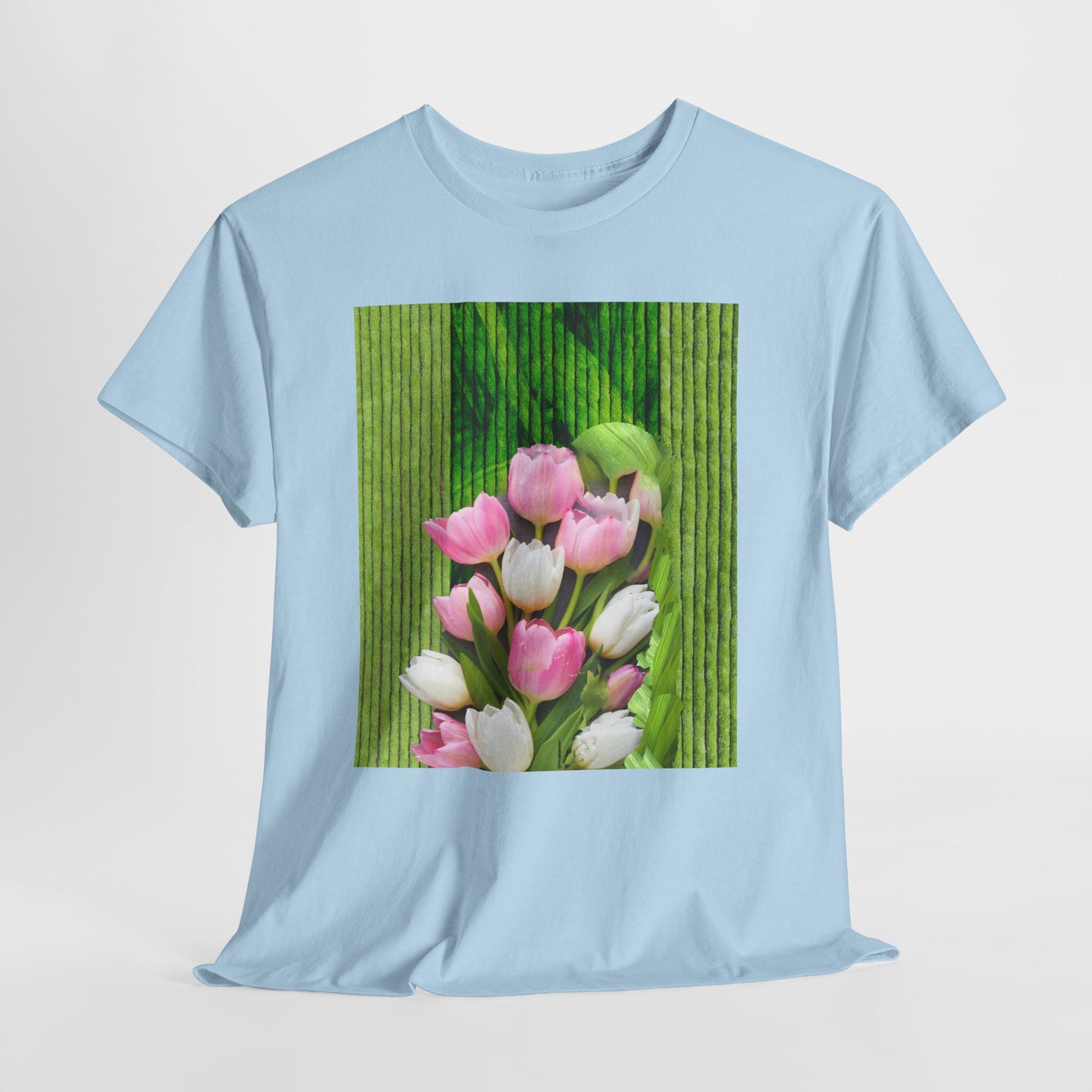 Textured Tulips Unisex Heavy Cotton Tee - Vibrant Spring Blossom T-Shirt, Everyday Wear, Gift for Plant Lovers, Mother's Day Apparel, [...]