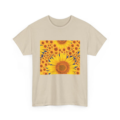 Sunflower Vibes Unisex Heavy Cotton Tee - Perfect for Summer, Nature Lovers, Gardening Celebrations, Casual Wear, Gift Ideas